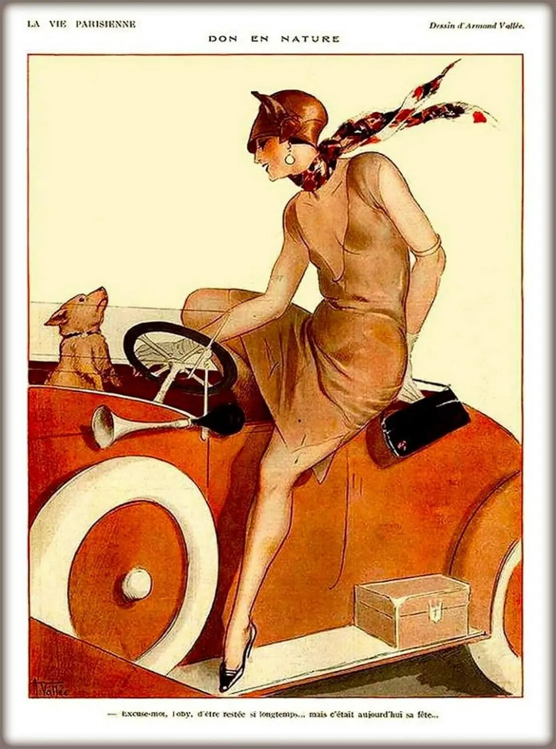 Metal Sign Wall Plaque 8X12 Inch 1920s La Vie Parisienne Don en Nature Bull Terrier Dog France Travel Retro Metal Poster Si sign