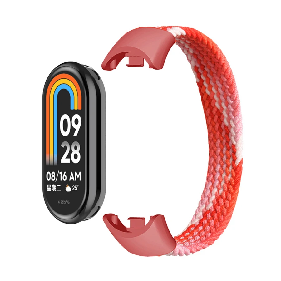 Gevlochten nylon solo loop band voor Xiaomi Mi Band 10 9 8 vervangende elastische horlogebandjes armband voor Mi Band 8 9 10 NFC
