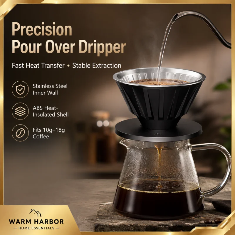 Timemore Pour Over Coffee Dripper V Shaped Metal Filter Rapid Flow Brewing Tool Manual Coffee Maker For Home Barista Lovers