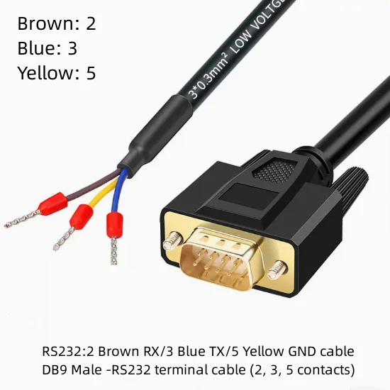 1Pcs DB9 Serial Cable RS232 To DB9 Male 9-Pin Terminal Signal Cable Serial Cable (2, 3, 5 Contacts)
