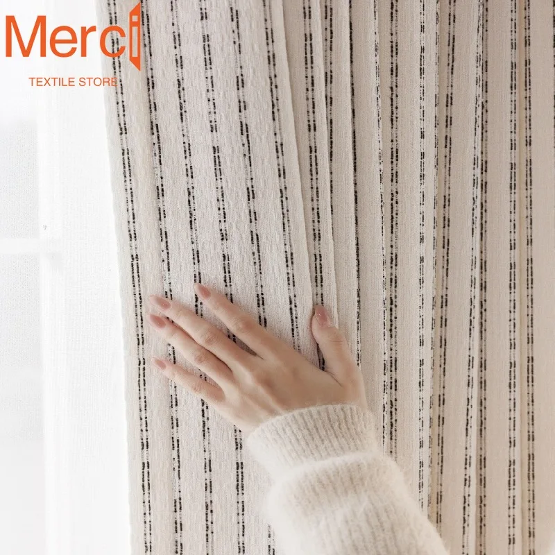 Milk White Charcoal Gray Texture Vertical Tulle Curtains for Living Dining Room Bedroom Luxury Custom Size Fashion Decoration