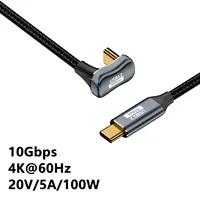 PD 100W USB 3.1 Gen 2 Type-C Cable Emark Chip 10Gbps 4K 60HZ Fast Charging Line VR Laptop OTG Data Cord