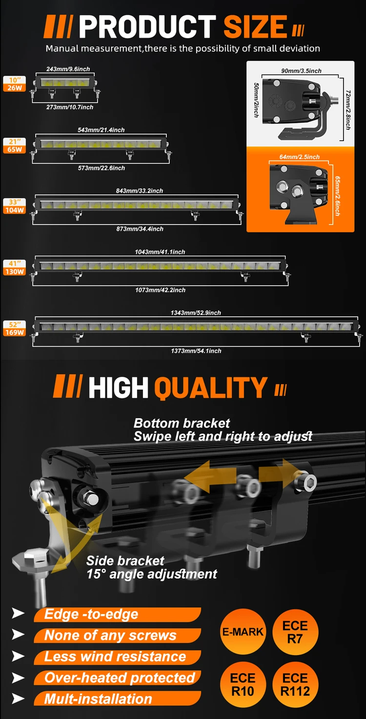 CO LIGHT LED Light Bar 52 Inch 60,000LM DRL Spot Flood Combo Beam Driving Off Road Fog Work for Truck Pickup ATV UTV SUV 12V 24V