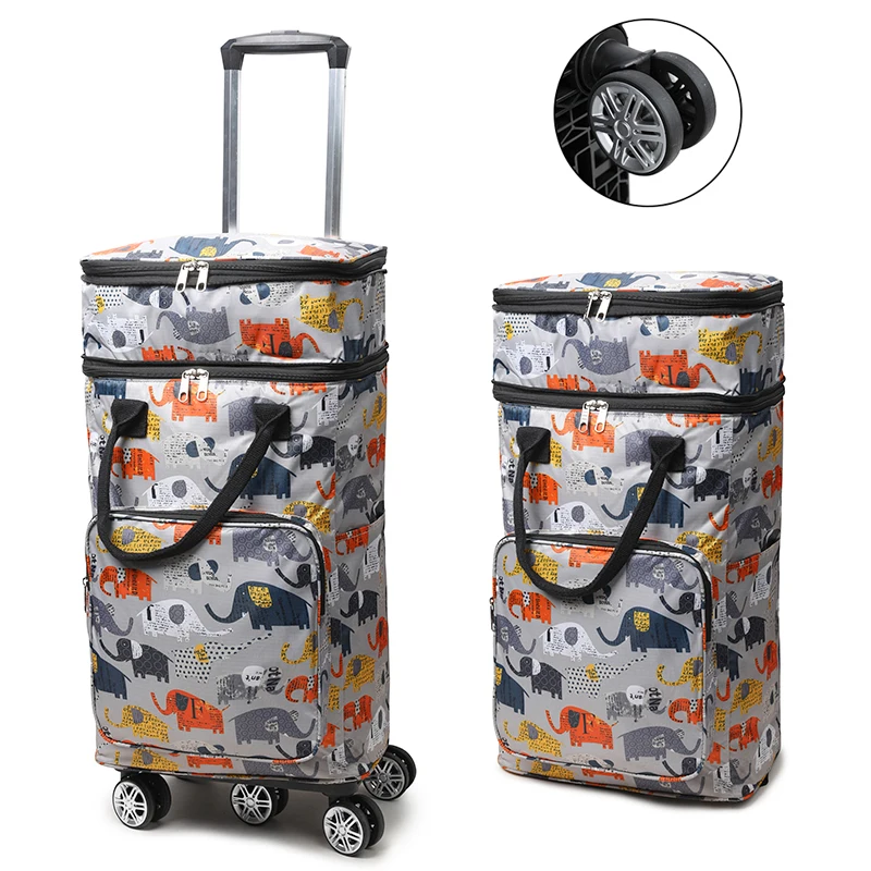 

Folding grocery supermarket reusable shopping carts trolley cart bags portable shopping bag with wheels wholesale