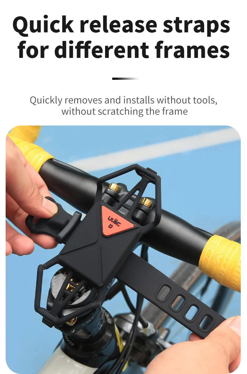 Ulac Fahrrad-Handyhalterung 360° ° Abnehmbarer Universeller Motorrad-Handyhalter Fahrrad-Lenkerständer Halterungen Passend für 22-56mm Rohre – Detail 7