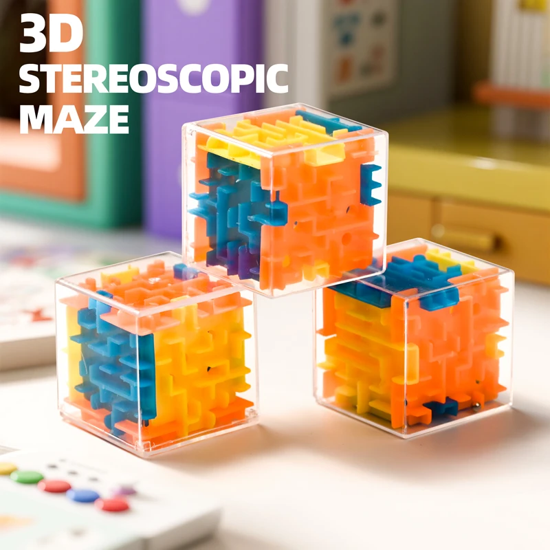 1-3 قطعة ثلاثية الأبعاد المتاهة المكعب السحري ستة جوانب شفافة لغز سرعة مكعب كرة دوارة الأطفال التعليمية الإجهاد المخلص اللعب الهدايا