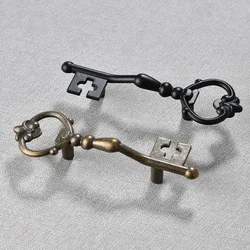 1Pcs/5Pcs Antique Zinc Alloy Bronze Key Shape Knobs Pulls Handles - Cabinet Wardrobe Door Drawer Knobs Pulls Handle
