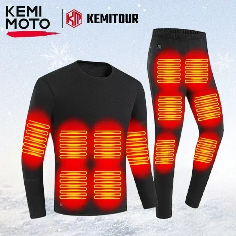 

Winter Heated Underwear Thermal Heating Suit 28 22 Areas Men Women USB Moto Warm Cotton Pants for Outdoor Motorcycle Skiing