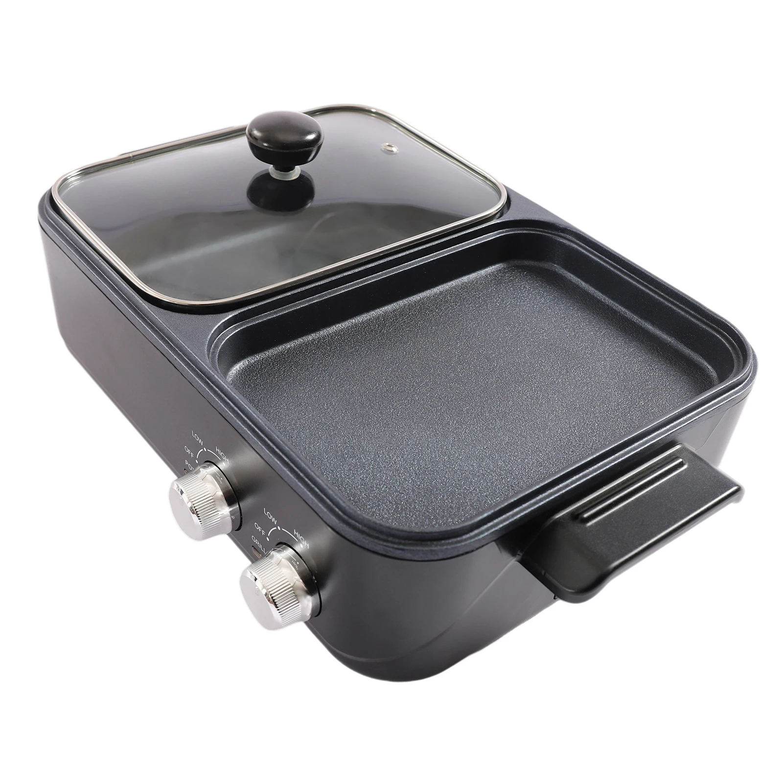 Electric Hot Pot with Grill, 2 In 1 Multifunction Nonstick Griddle and Hot Pot, Indoor Barbecue Grill with Hotpot for Steak