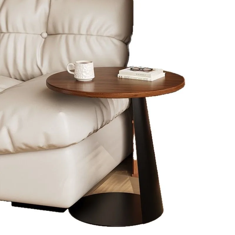 

Walnut solid wood edge C-shaped creative sofa round table medieval simple balcony