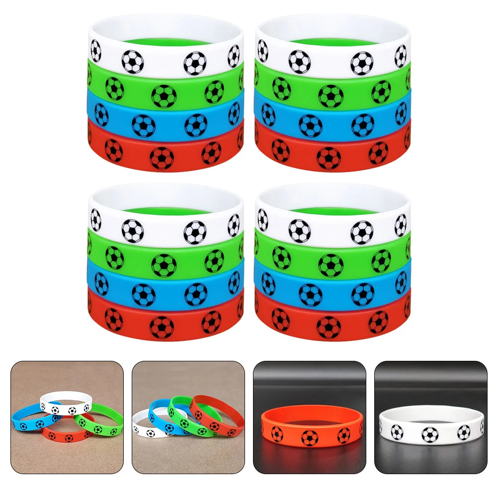 16 Pcs Football Bracelet Bracelets Wrist Wristband Delicate Compact Soccer Silica Gel Man Themed