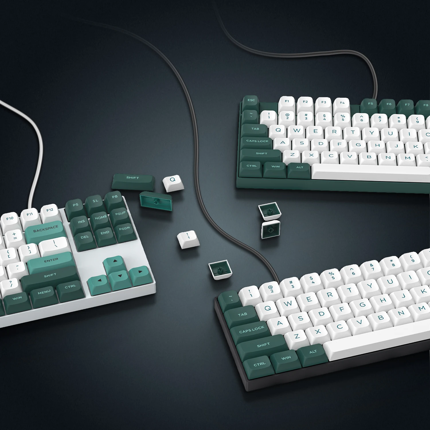 Double Shot PBT Keycaps, ISA Perfil, Custom, Green Forest, Chave 189 para Cherry Gateron, Switches MX, Gamer Teclados mecânicos