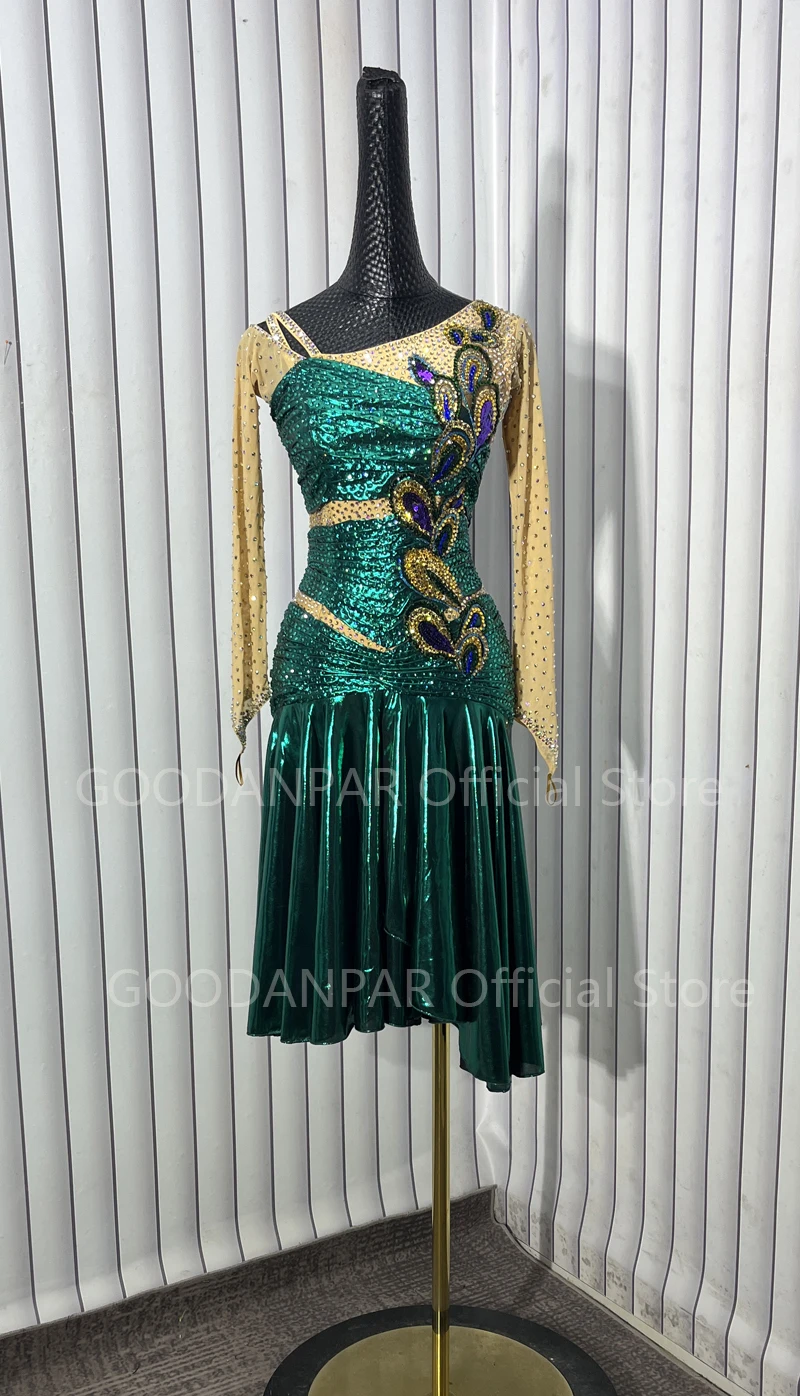 2025 ชุดละตินLadyชุดเต้นรําละตินผู้หญิงการแข่งขันละตินชุดสาวละตินเครื่องแต่งกายRhinestones