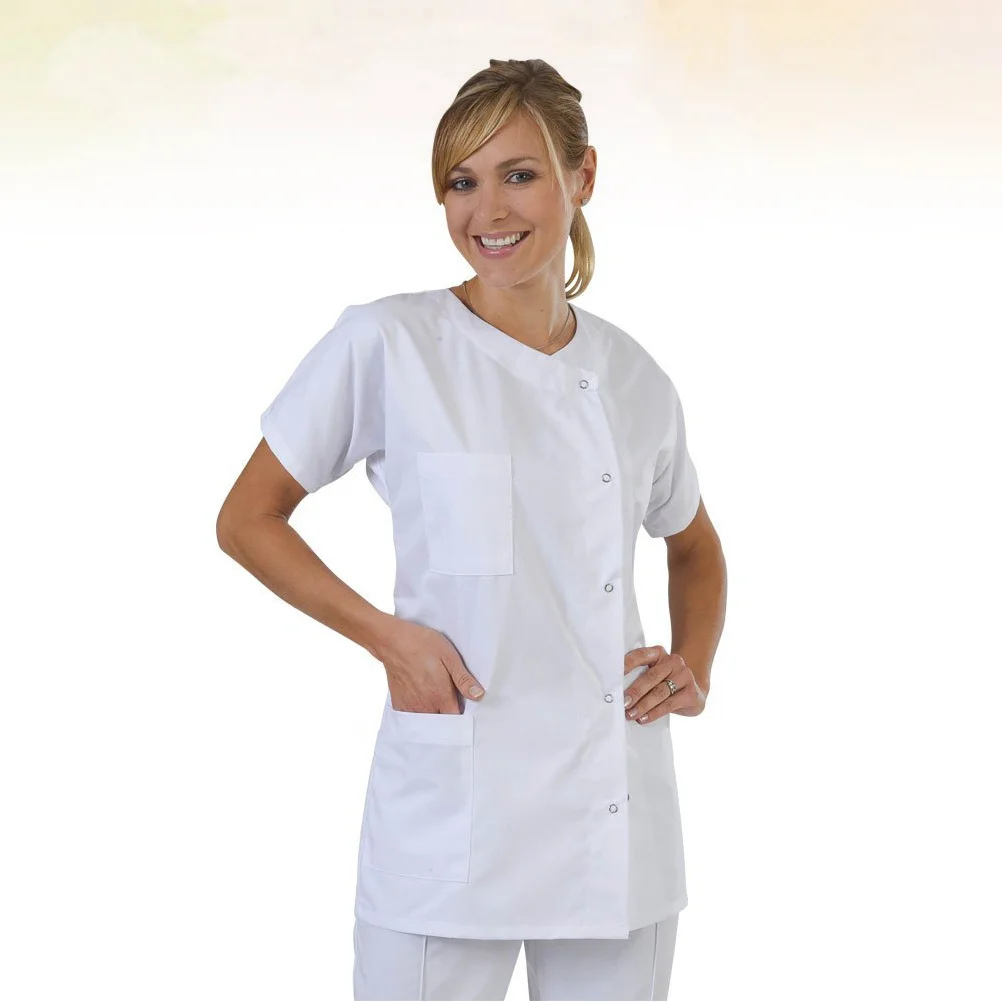 

Short Sleeve White Doctor Shirt Size L Nurse Working Working Suit Nurse Cosplay Clothes Dustproof Safe