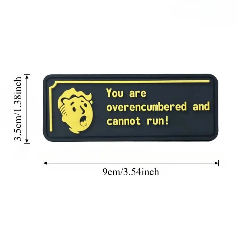 Embroidered Morale Chapter Patch You Are Overencumbered and Cannot Run Tactical Badge Outdoor Armband Hook Loop Backpack Sticker