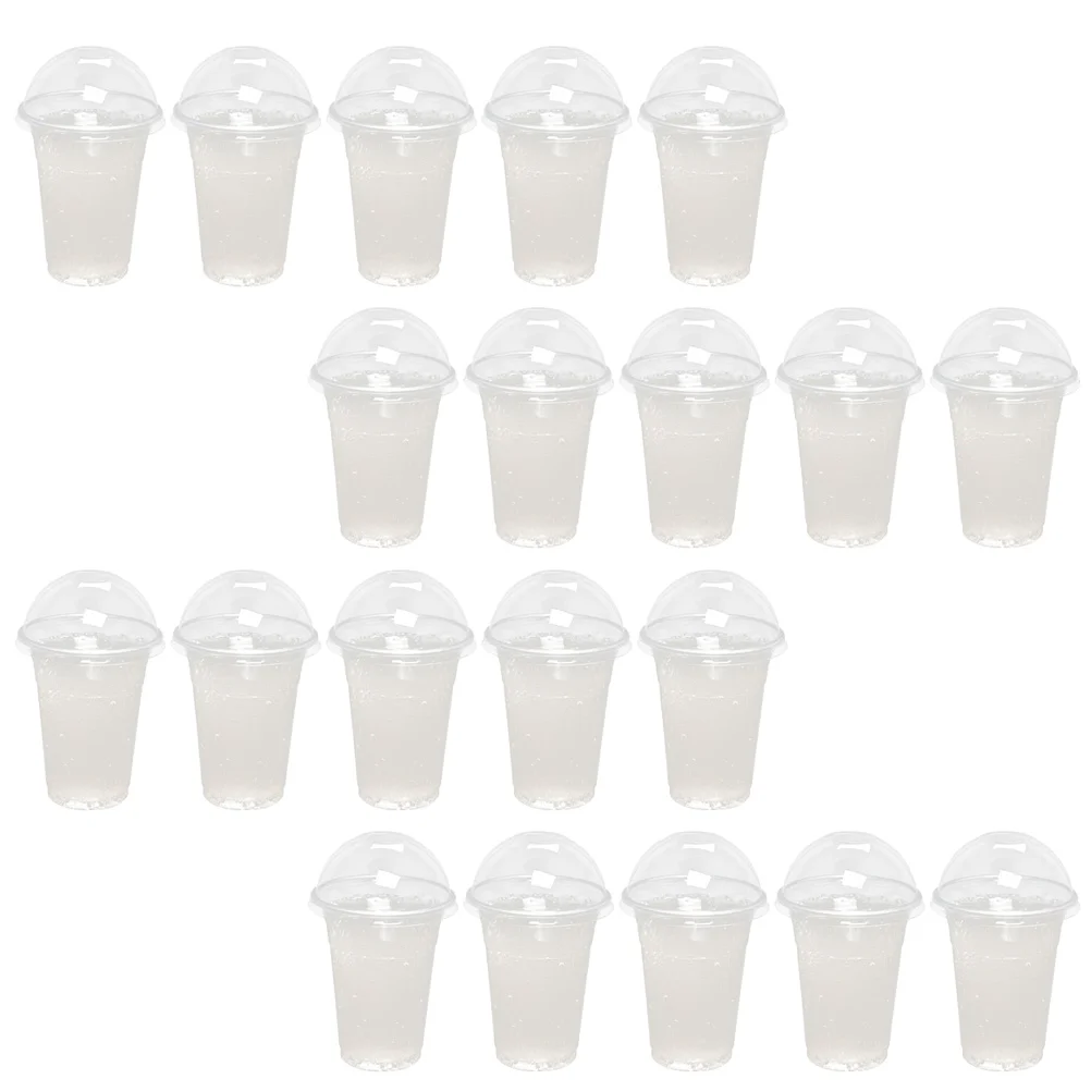 

30 Sets Drink Juice Cup Disposable for Party Plastic Cups Parties Paper Glass Mug Glasses Lemonade Crystal with Lid Coffee