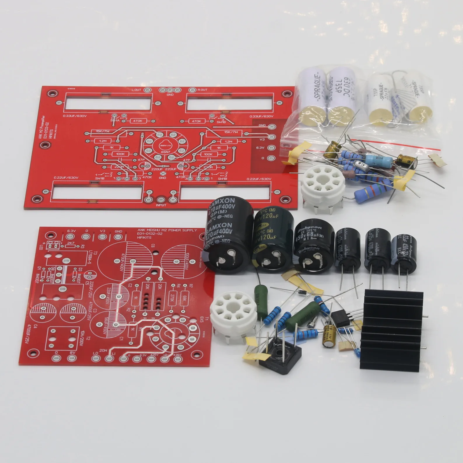 HiFi ANK M2 6SN7 튜브 프리앰프 보드 키트 +전원 공급 장치 보드 키트