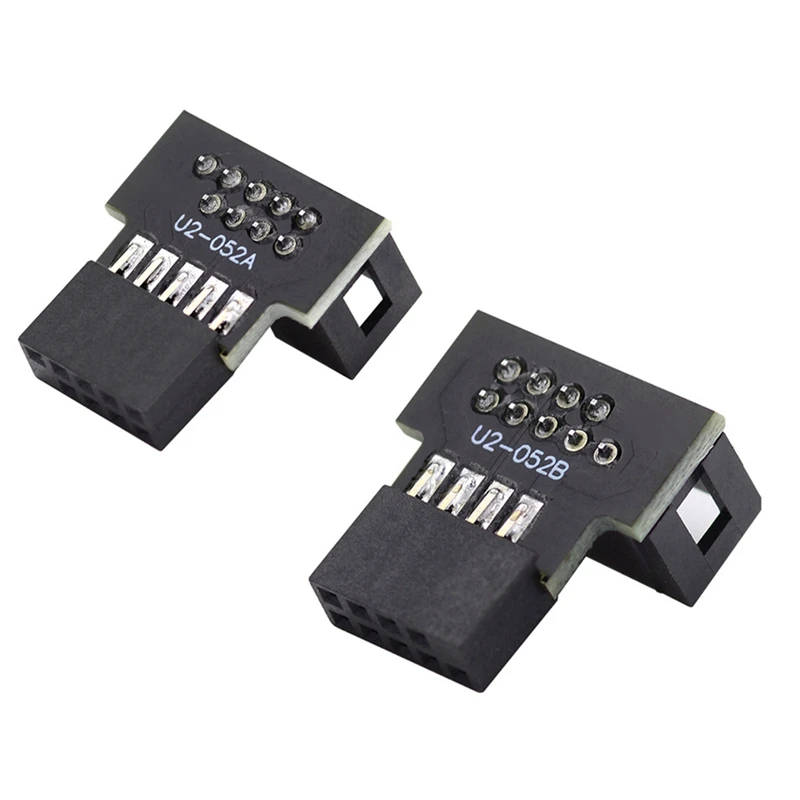 Best 1set Down & Up Angled 90 Degree Male to Female USB 2.0 10Pin 9Pin Header for Motherboard Extension Adapter