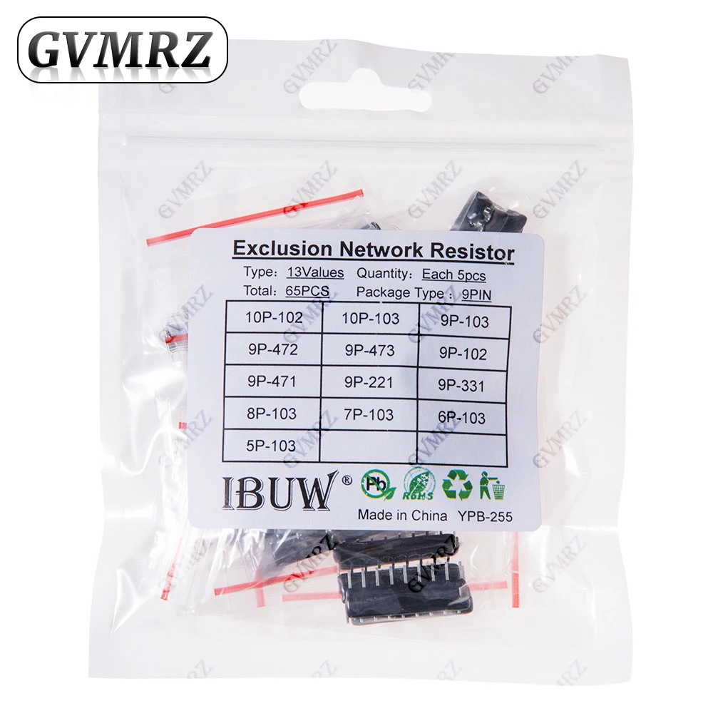 

65 шт. = 13 значений * 5 шт. Набор резисторов сетевой массив Ассортиментный набор 9A103 9A102 9A472 9A221 9A331 9A471 5A103 6A103 8A103 10A103 7A103