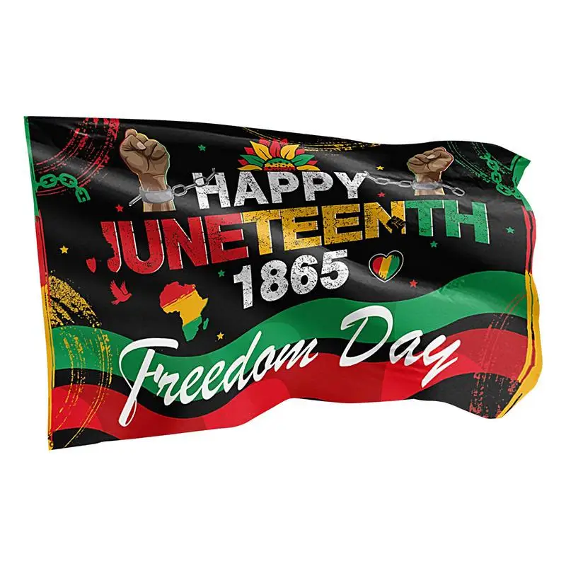 Juneteenth Day Flag 4.9x2.9 Ft Happy Juneteenth 1865 Yard Flags Juneteenth Decorations For Outdoor Indoor Home & Farmhouse Decor