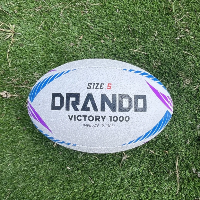 كرة الرجبي مقاس 4 مقاس 5 قبضة ثلاثية الأبعاد ومتانة 3 طبقات بناء مصفح لتدريب الرجبي