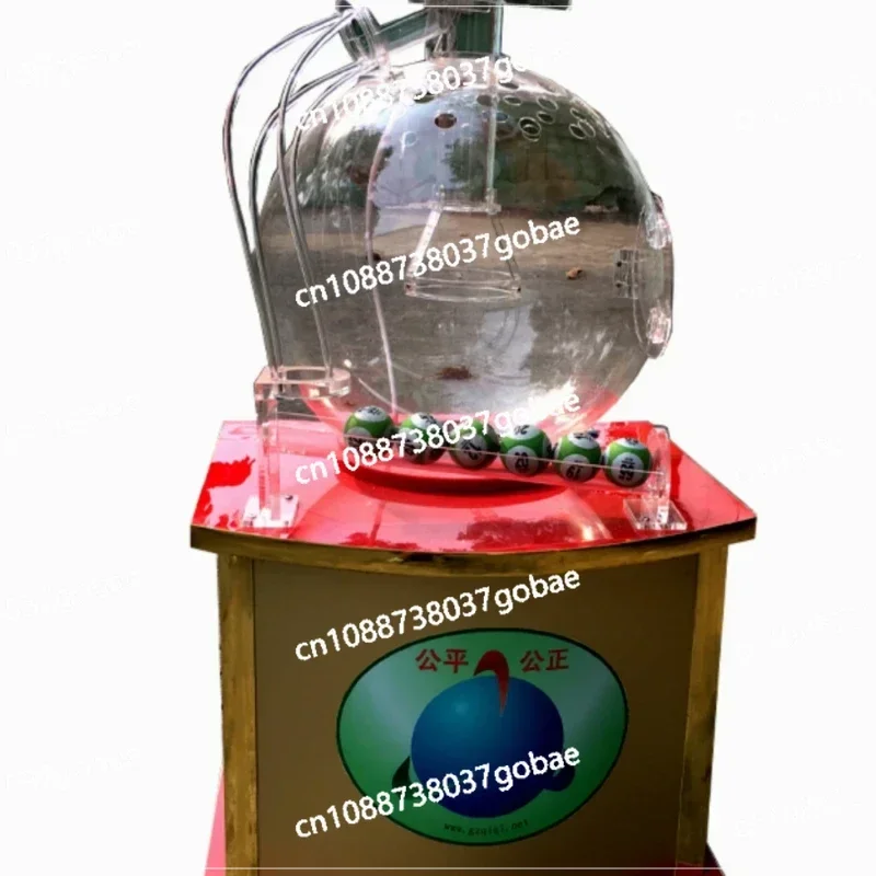 Blowing Ball Machine Blowing Air Shake Ball Electronic Lottery Rotary Table Automatic Lottery Machine Desktop Red PT350