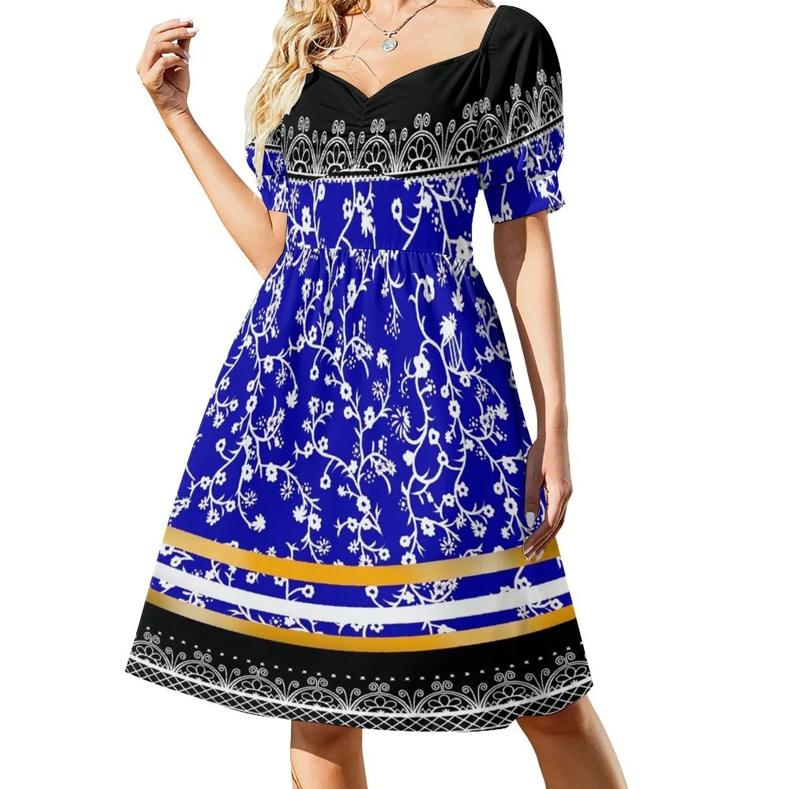 

Blue Skydomes Short Sleeved Dress sexy short dresses daring clothes for women Dress