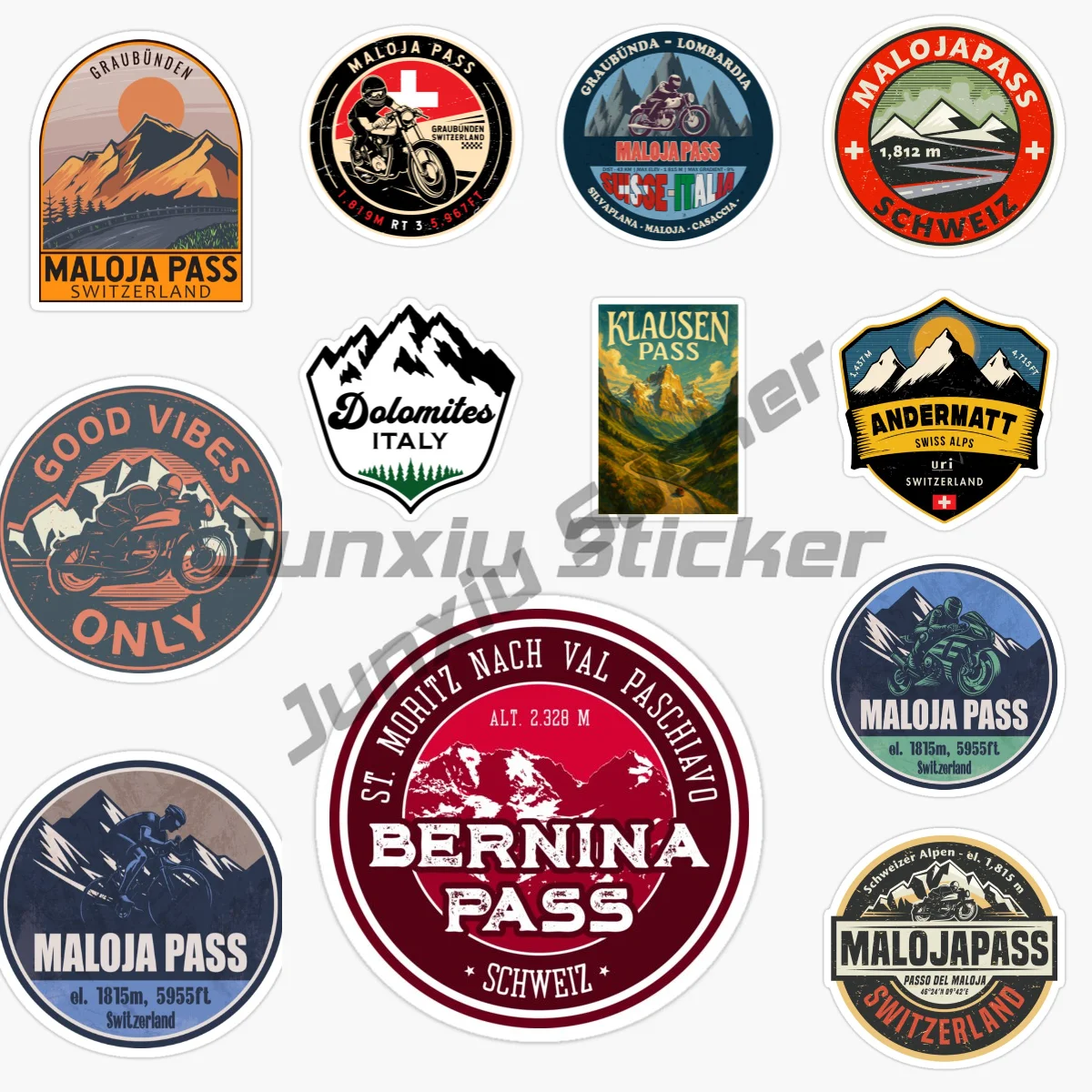 Switzerland FURKA PASS Scenic Adventure Car Stickers Landscape Car Stickers Vinyl Self-adhesive Flower