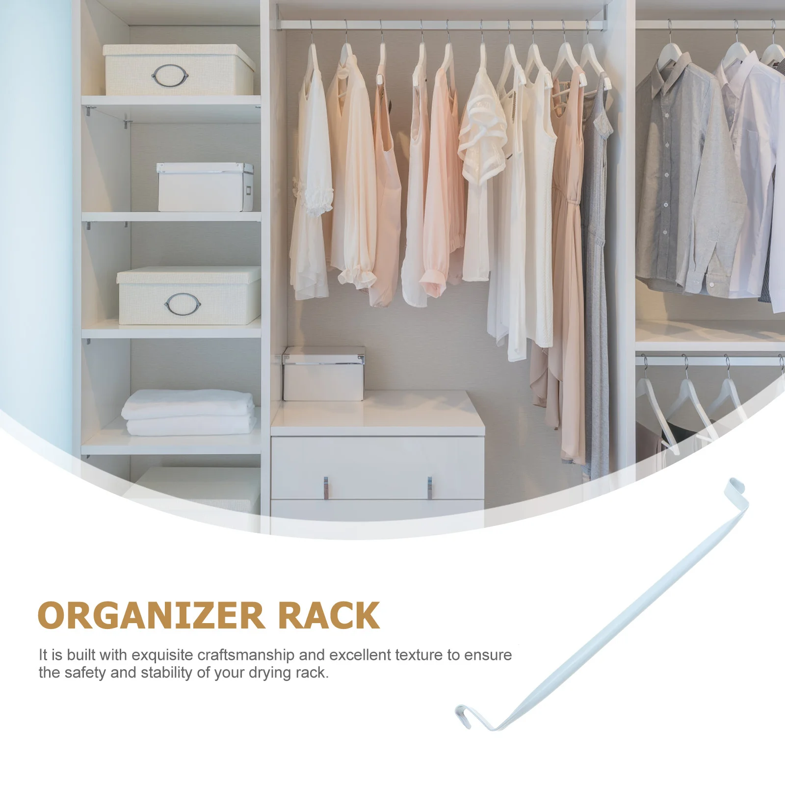 

6Pcs Bathroom Rack Clothes Hanger Organizer Stable Practical Drying Display Clothes Hanger Rack Organizer Shelf