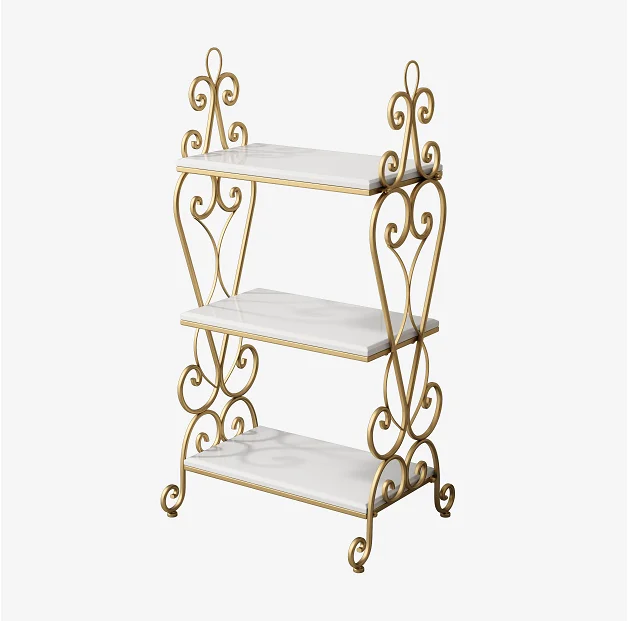 Nordic wrought iron living room floor-to-ceiling shelf light luxury multi-layer shelf storage rack indoor bedroom items