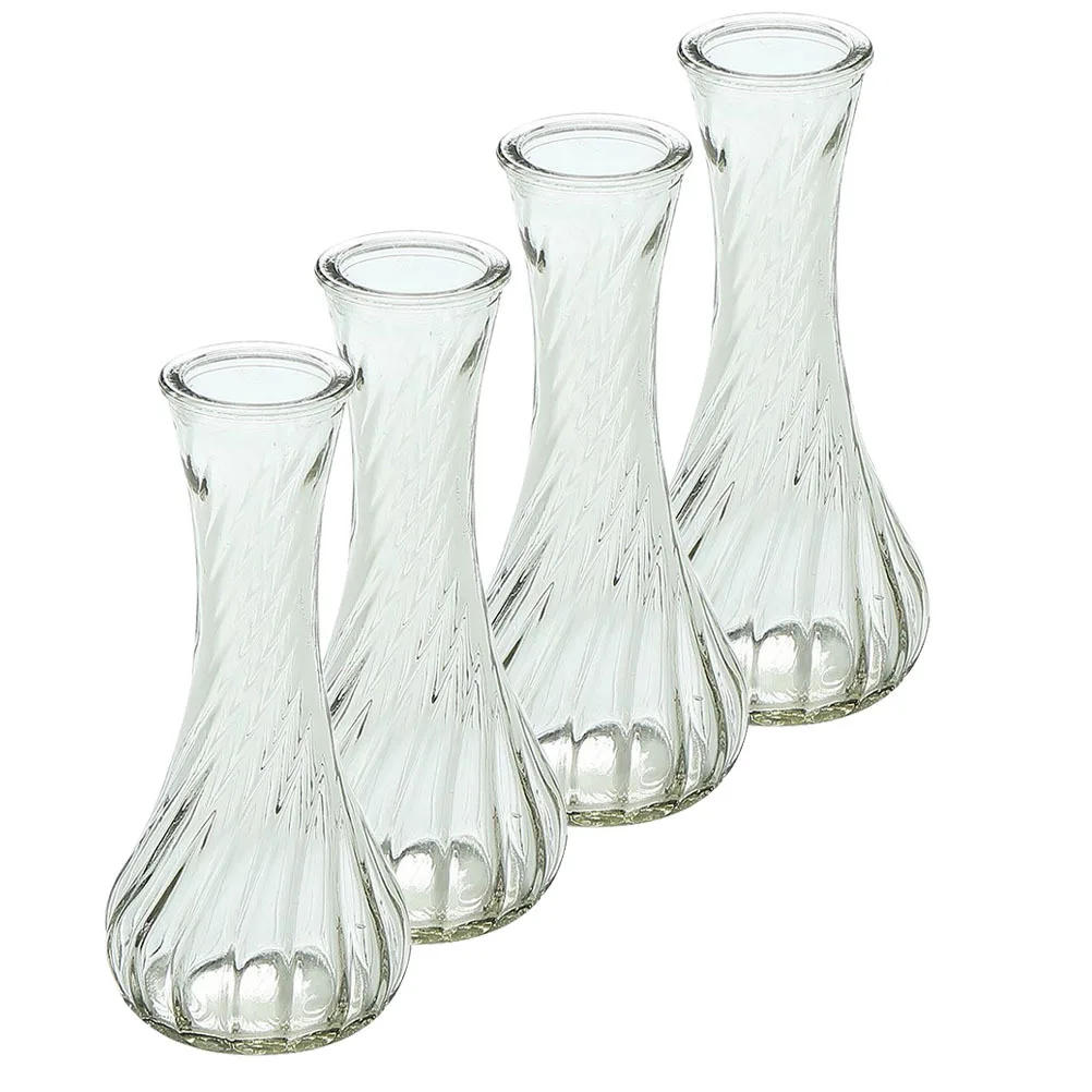 

4 Pcs Indoor Ornament Vase Tabletop Decor Flower Arrangement Container Decorative Creative Glass