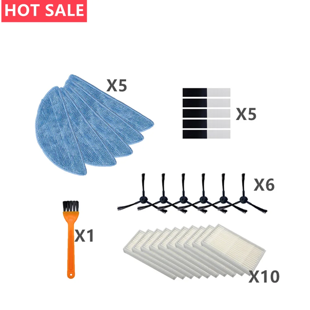 vacuum robot cleaner Parts side brush Primary dust Filter mop Hepa Filter for ilife v5 v5s V3 V3s v5pro V50 V55 x5 v5s pro