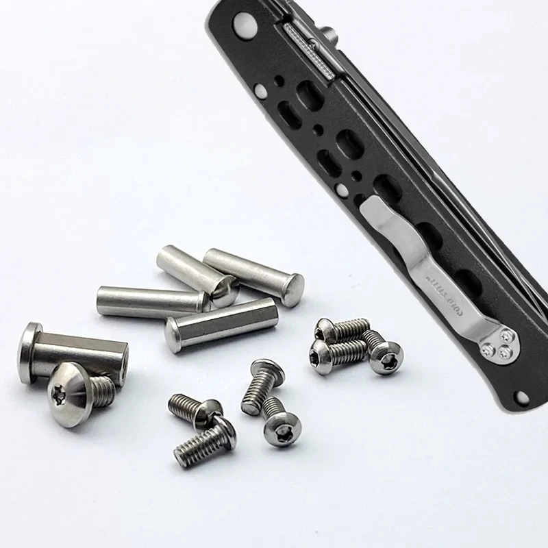 

Custom Knife Stainless Steel Full Set Screws Nails Rivet For ColdSteel 4" Ti-Lite 26SP Handle Make Accessories Part Spindle Clip