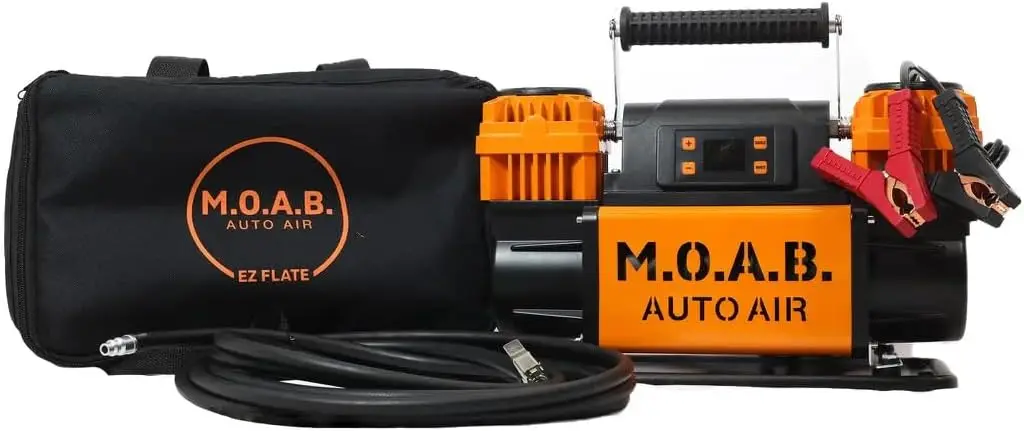 FLATE M.O.A.B. Compressor de ar automático com display LCD, definir pressão de alvo, compressor de ar duplo, compressor de ar offroad de 10,6 CFM 4x4,