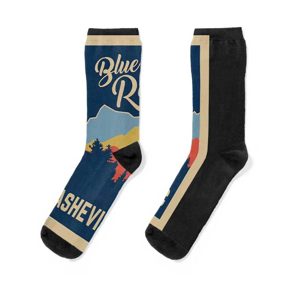 

Retro Asheville, N.C. Blue Ridge Mountains Souvenir T-Shirt Socks