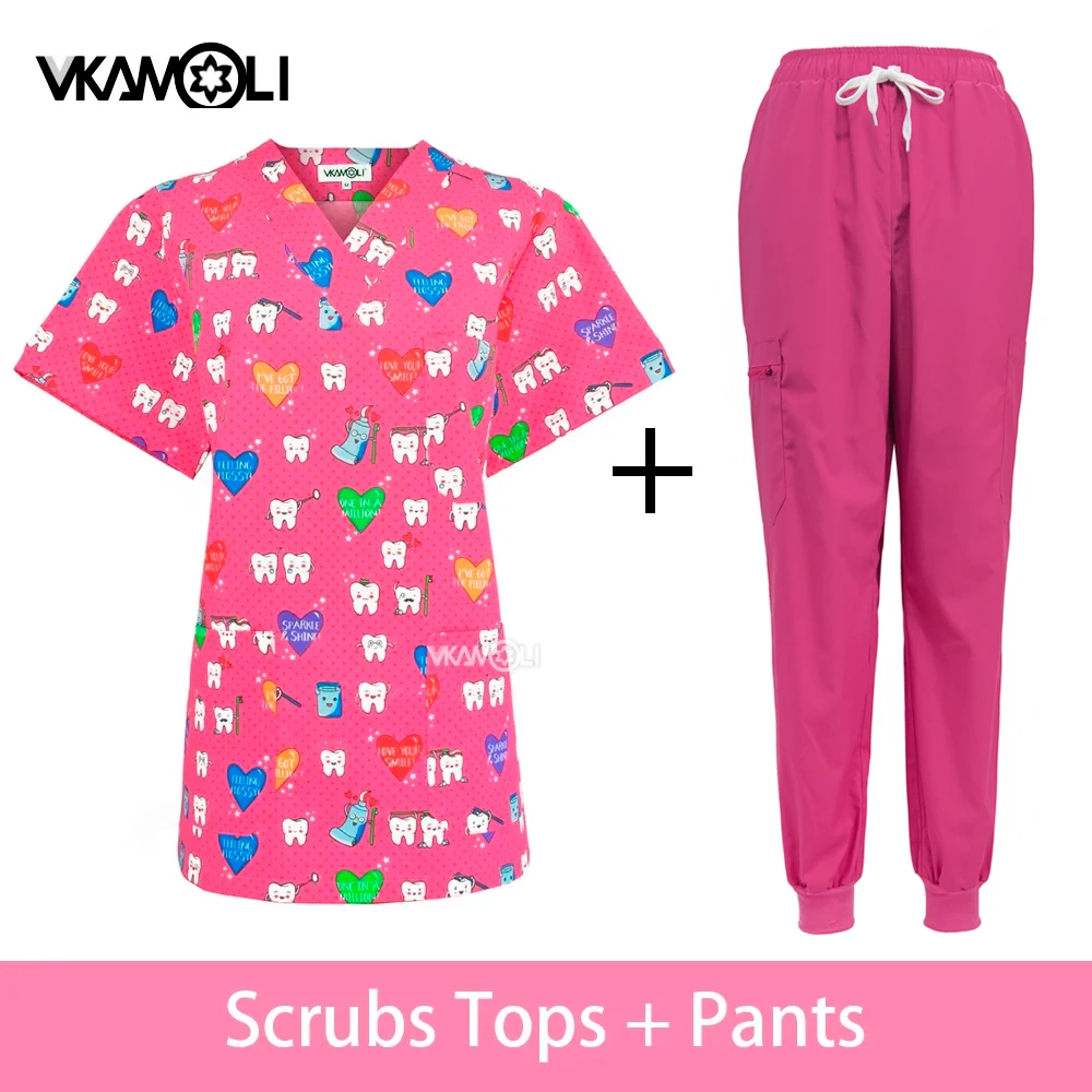 Solid Color scrubs pants for women pockets Lab Surgical Dental scrub sets Doctor and Nurse Uniform Work Nurse Medical bottoms