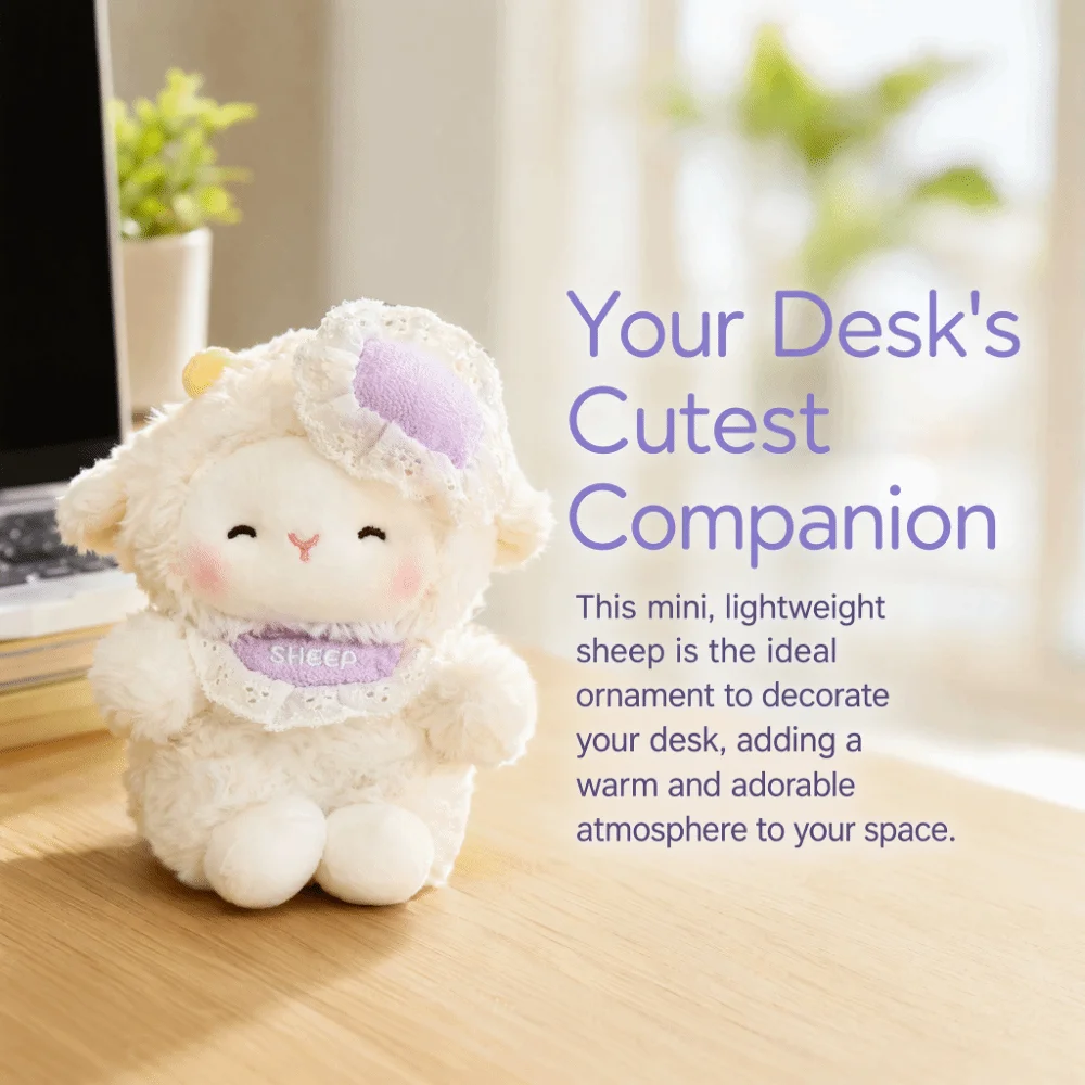 Cute Plush Sheep Plush Toy PP Cotton Cartoon Sheep Shape Lamb Doll Bag Pendant Charm Gift