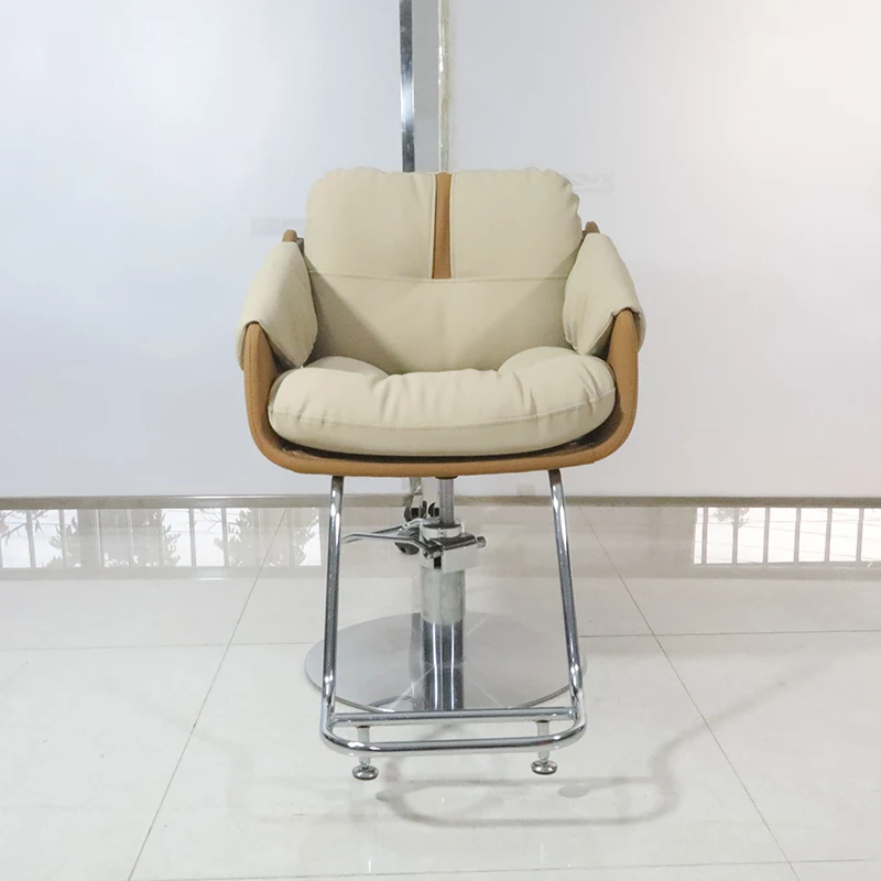 Petite chaise de barbier en acier inoxydable pour femme, chaise de salon de coiffure, moderne, luxe, pas cher, vente en gros