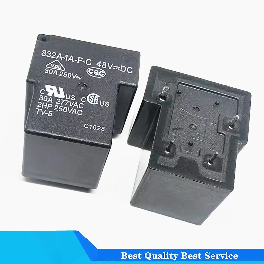 

832A-1A-F-C 12VDC 48VDC 110VDC 832A-1A-F-S 24VDC 832A-1A-C-12VDC 832HA1-1A-F-C Power Relay 30A 250VAC 4 Pins