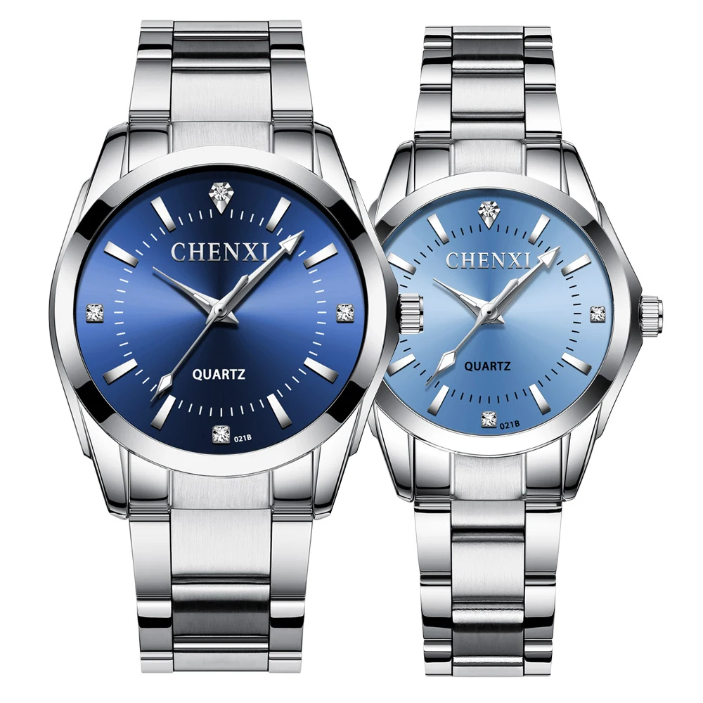 New Fashion 2PCS Couple Watches Business Waterproof Analog Quartz Watch Pair Ser for Women and Men Loves Gift