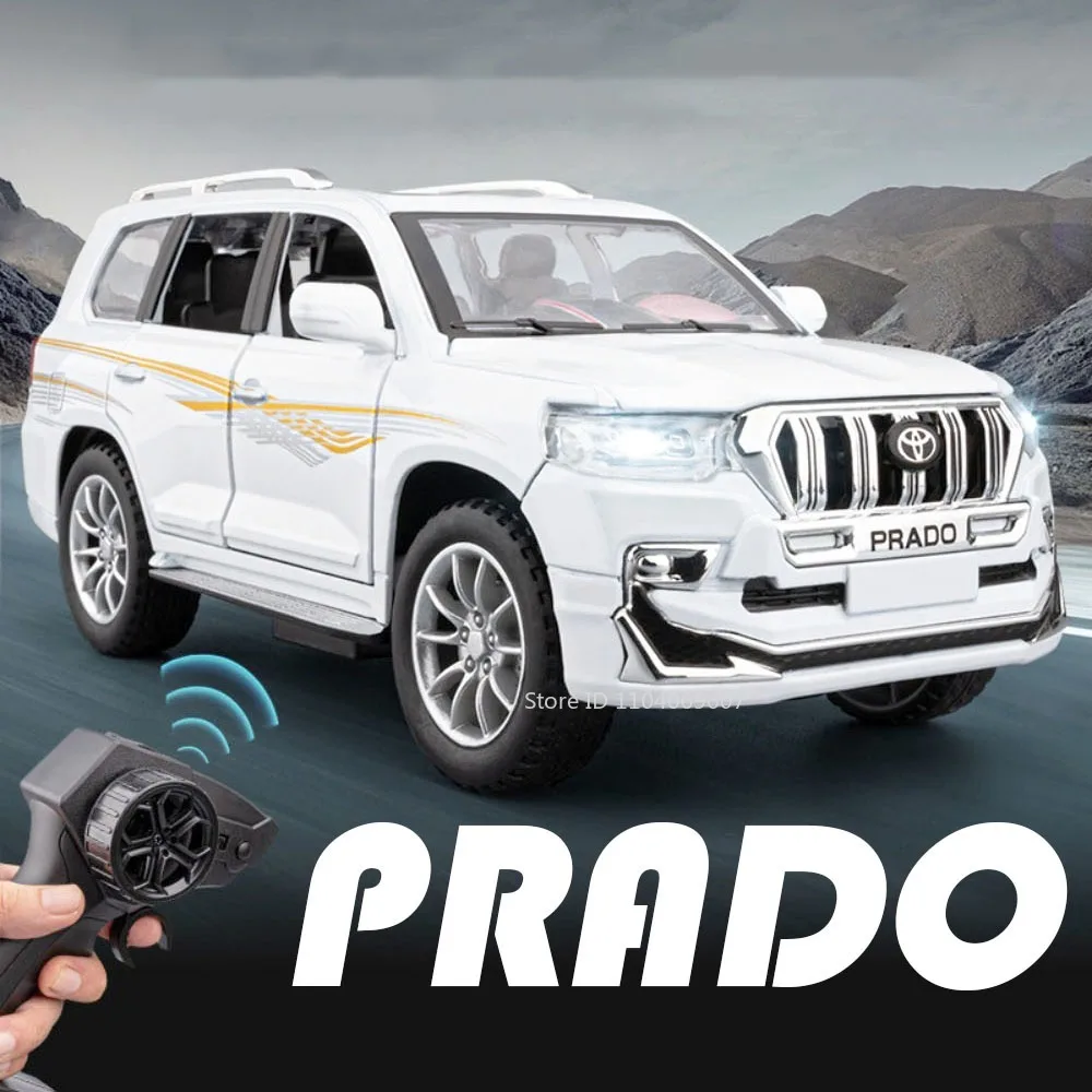 

1:24 Prado Veneno Model Toy Remote Control Cars Metal Diecast Sound Light Doors Opened Sound Light Popular Vehicle Toys for Kids