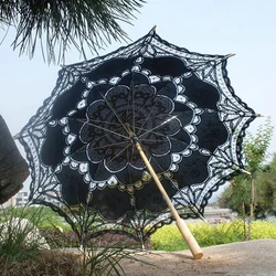 Black Lace Umbrella Wedding Parasol Bridal Shower Decoration Theatre Costume