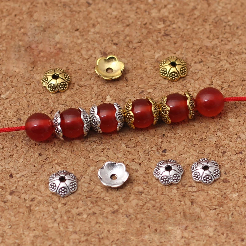 

50pcs/lot Suitable For 6mm Beads Caps Handmade lotus Beads Spacer Accessories DIY Beads For Jewelry Making Tassel Caps