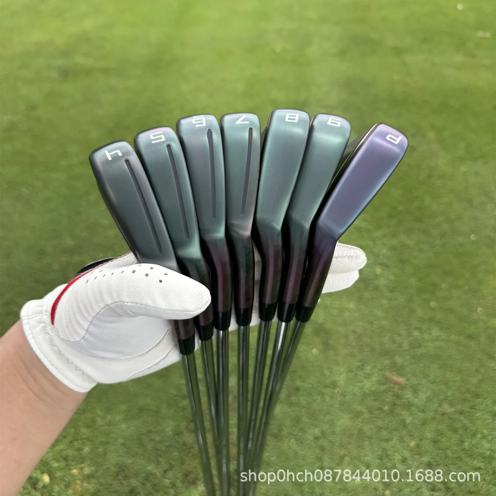 مجموعة حديد نادي الجولف المخصصة لليد اليمنى مع قبضة مطاطية وشعار OEM منقوش برؤوس مكاوي الجولف المخصصة #4