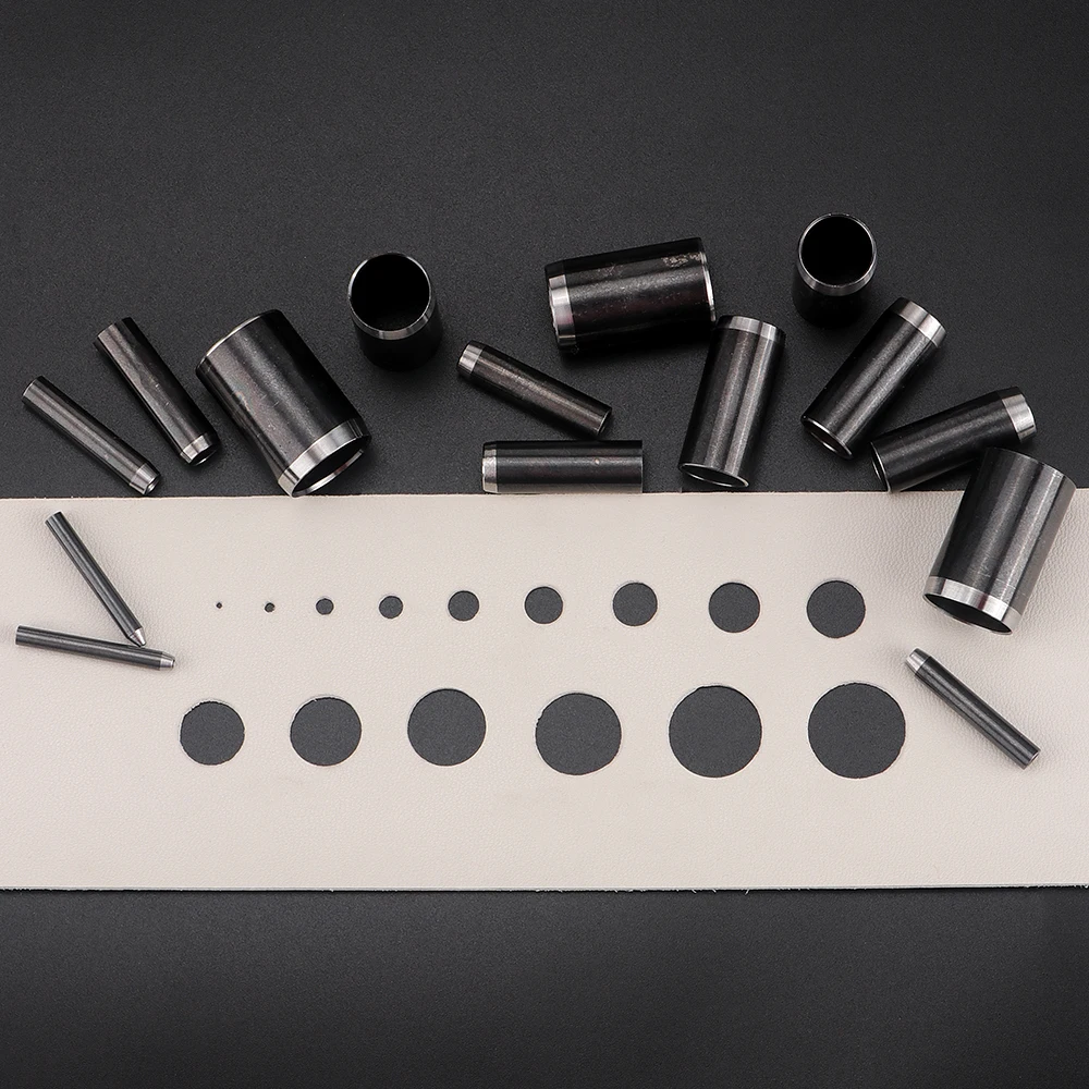 15 Größen runder Locher (1–15 mm), Hohllocher-Werkzeugset aus Kunstleder für Uhrenarmbänder, Geldbörsen, Gürtel und Leinwand