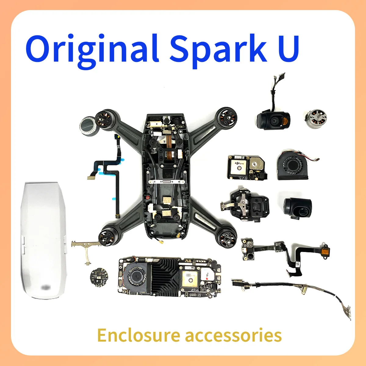 

Original Spark mid shell motor ESC GPS board gimbal holder cable lens camera visual component fan suitable for dji Spark series