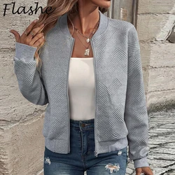 Autumn Winter Women Coat Jackets Solid Long Sleeve Zipper Coats For Women Casual Loose Short Jackets 2024