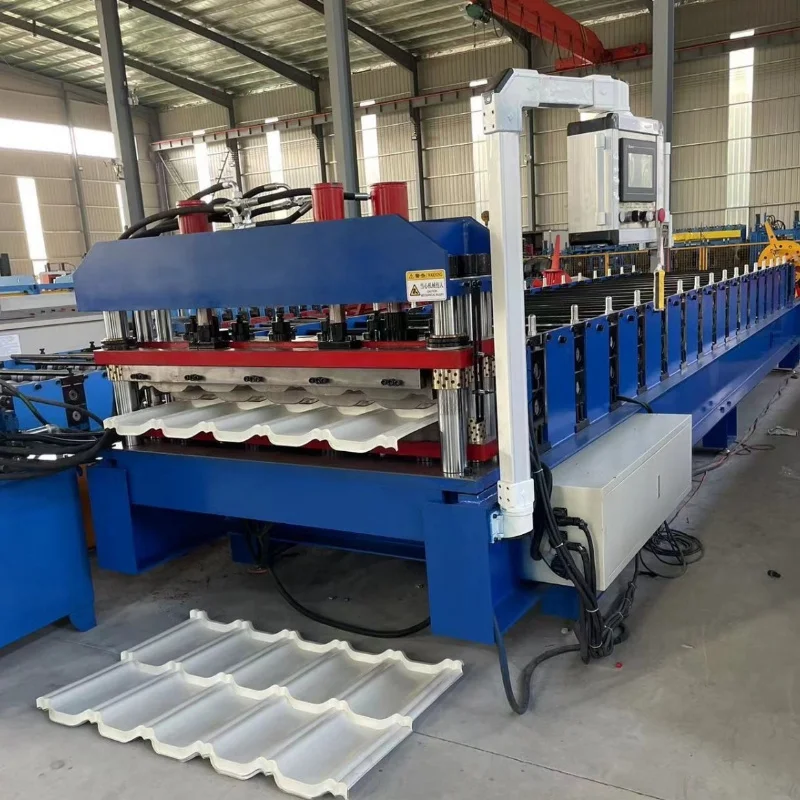 Color Steel Tile Forming Machine Fully Automatic PLC Hydraulic Shear Double Layer Corrugated Trapezoidal Tile Making Equipment