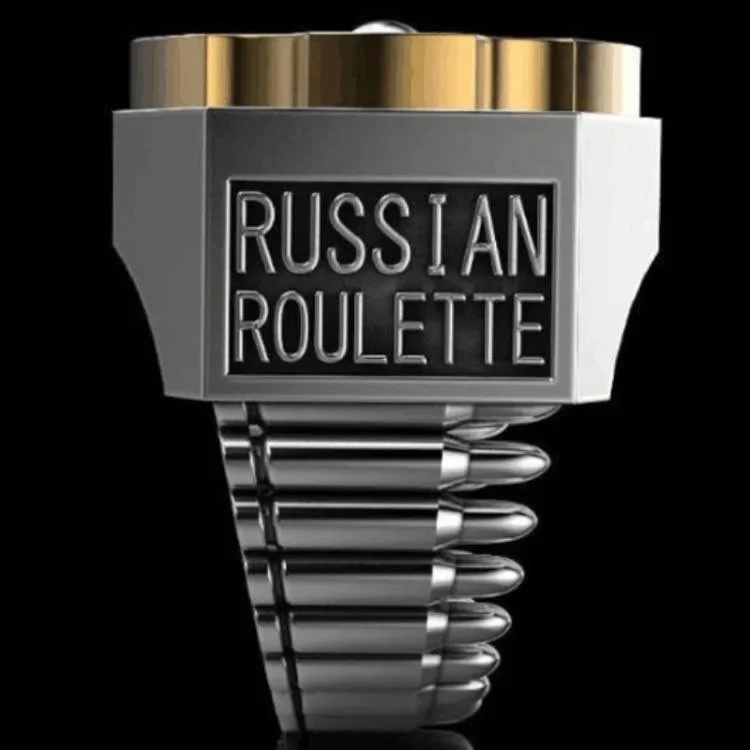 Russian Roulette Bullet Shape Ring European and American Ring Coupon Two-color Hand Jewelry