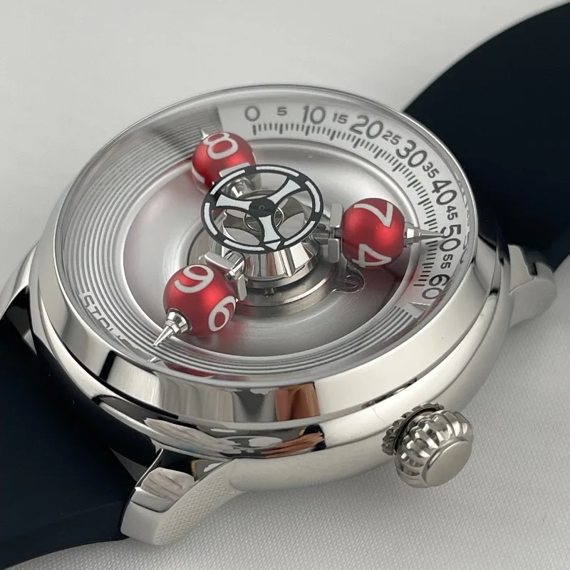 Spherical Three-dimensional Star Wheel Automatic Mechanical Watch | Half Circle Scale | Luminous